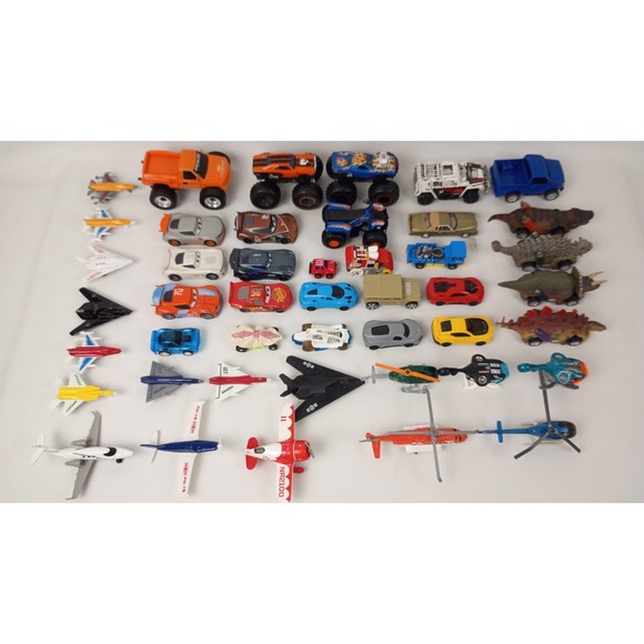 maisto Other - Mixed Lot of 45 Toy Cars, Trucks, Planes, Jets and Helicopters: Hotwheels, Other